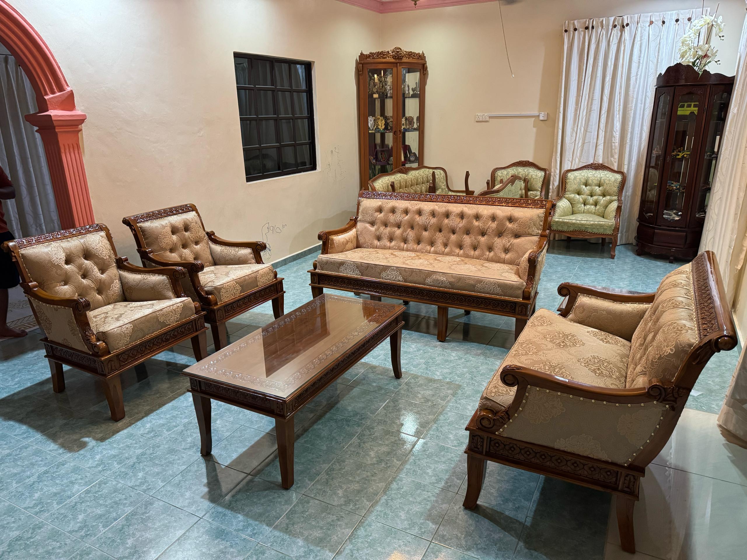Set Sofa Alladin Berkusyen 3+2+1+1 | Fabrik Mewah | RM12,999