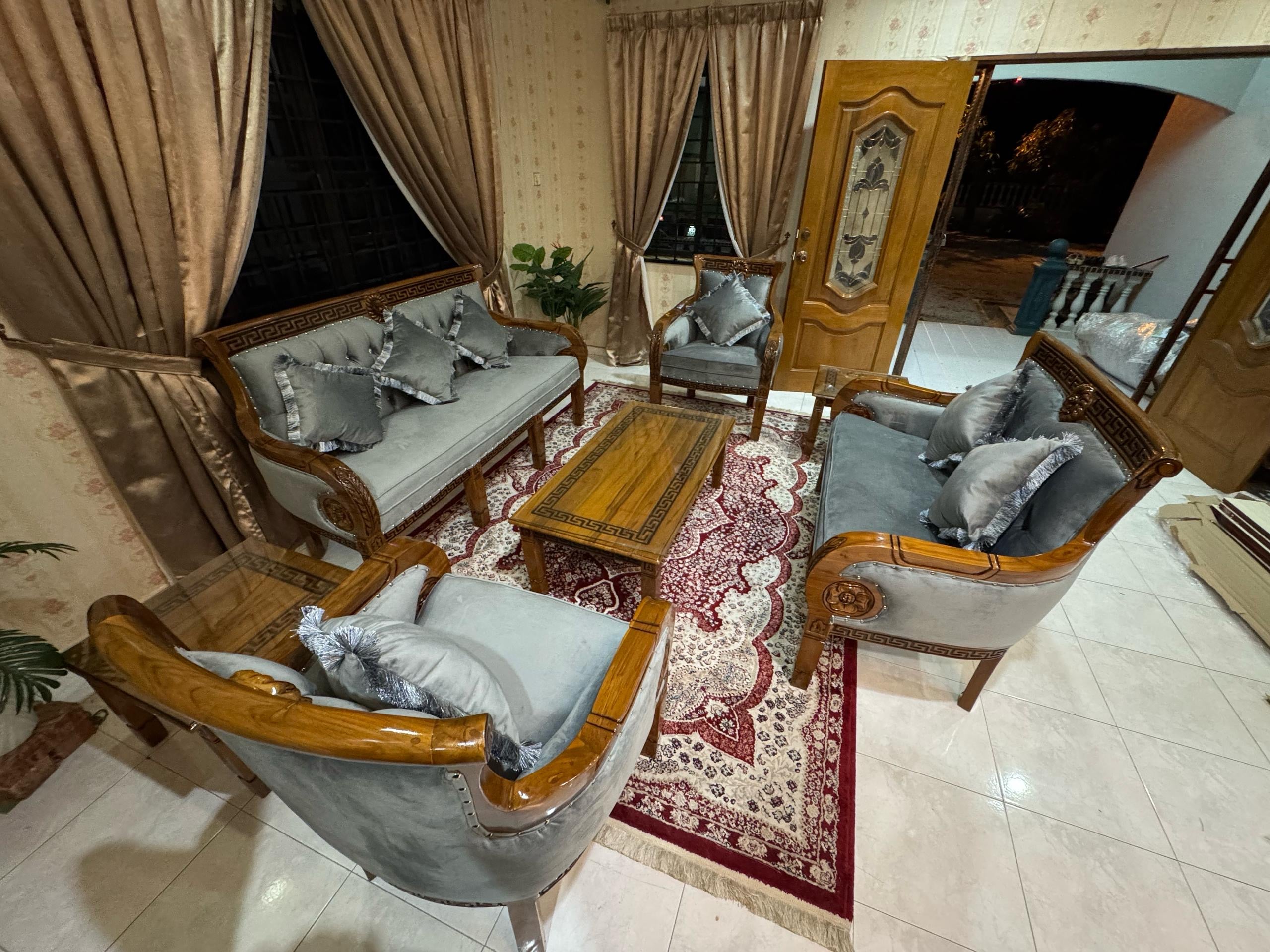 SET SOFA SERENA 3+2+1+1 & MEJA KOPI BESAR 1 DAN KOPI KECIL 1 GRED A - CUSTOME EDITION